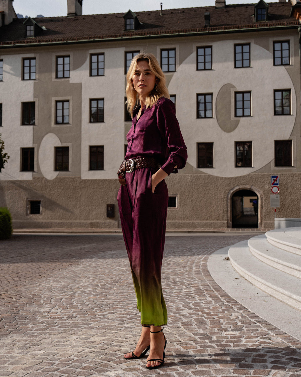 Pantalon Silk Berenjena