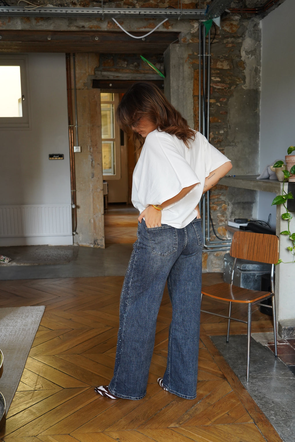 Jeans Silver Zip