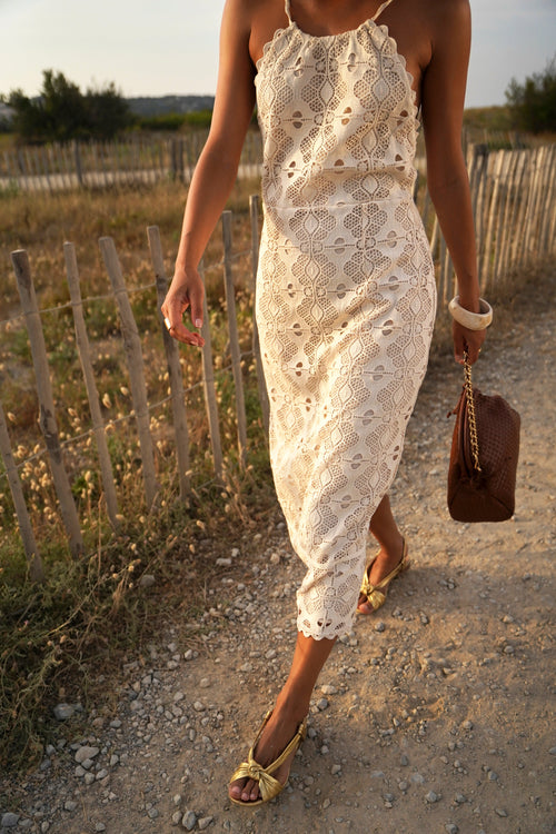 Robe Cruz Guipure Écru