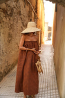 Robe Thomasina Camel Soutache