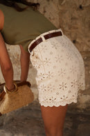 Short Ilario Crème Ajouré