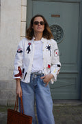 White Anouck Jacket with Circus Embroidery