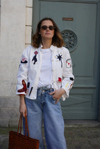White Anouck Jacket with Circus Embroidery