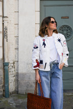 White Anouck Jacket with Circus Embroidery