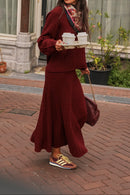 Nivia Burgundy Pointelle Skirt