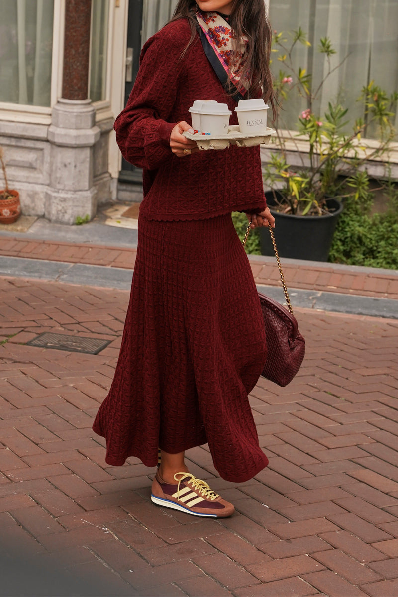 Nivia Burgundy Pointelle Skirt