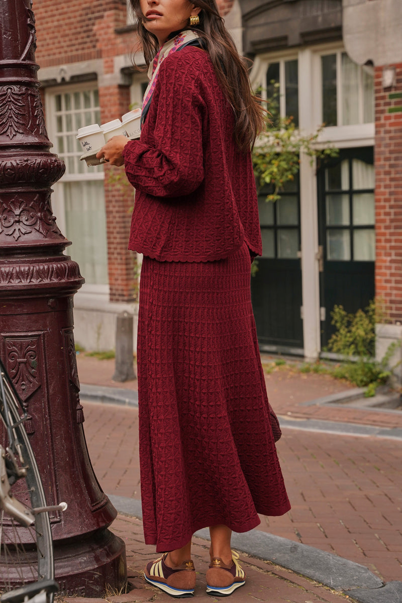 Nivia Burgundy Pointelle Skirt