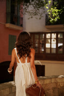 Ecru Embroidered Tabby Dress