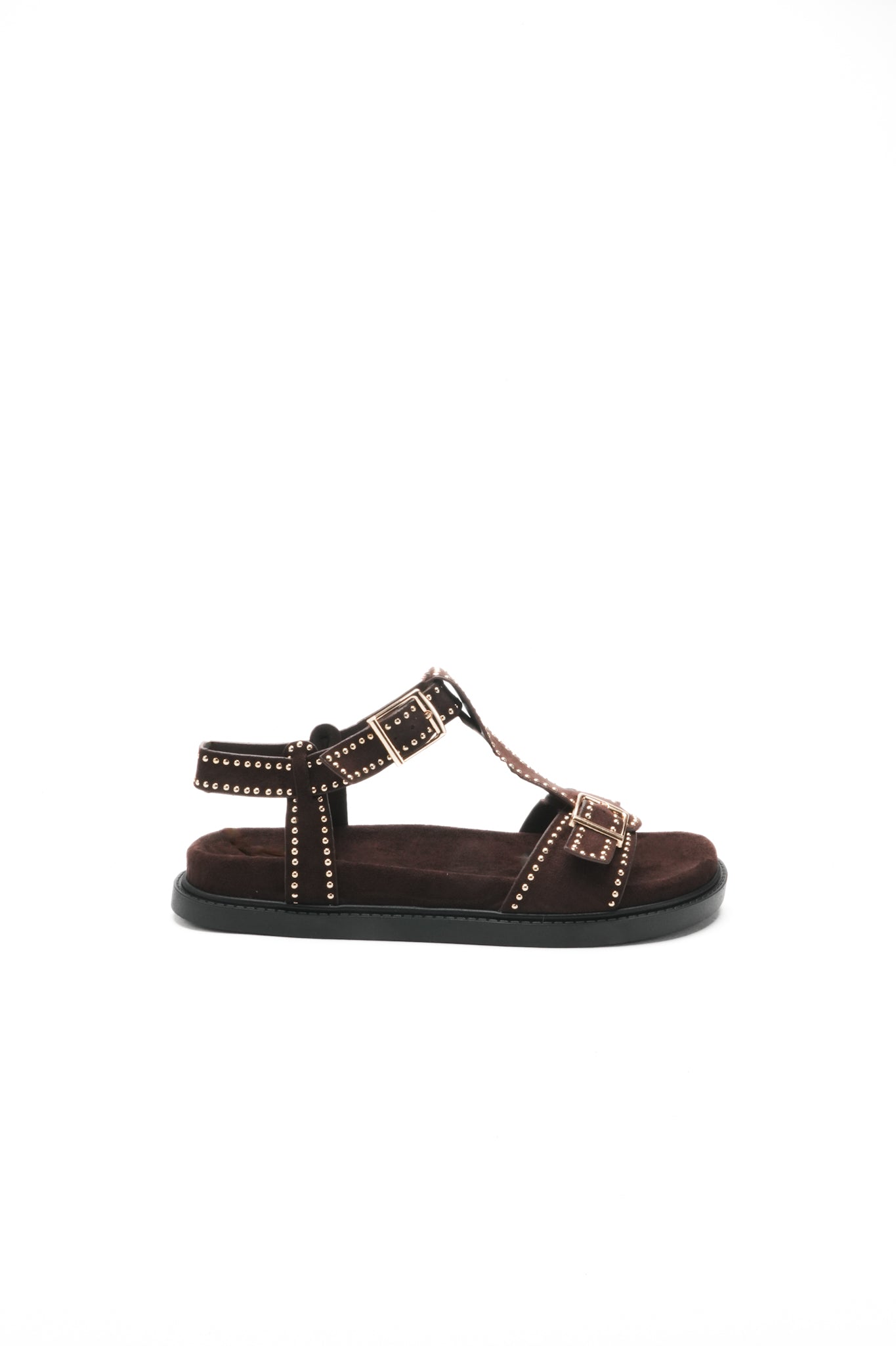 Sandales Cloutées Naomi - Chocolat