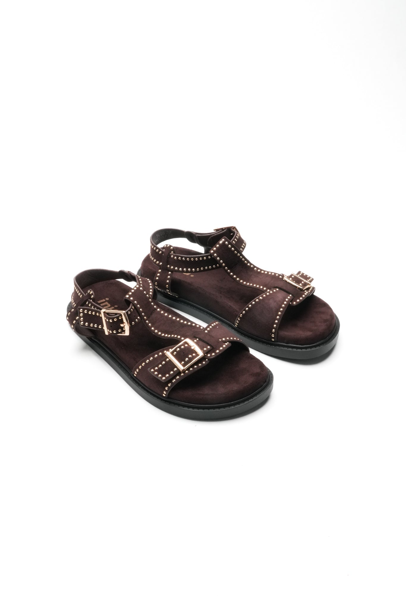 Sandales Cloutées Naomi - Chocolat