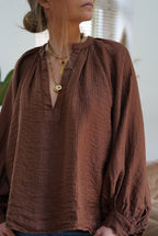 Pink Brown Fall Blouse