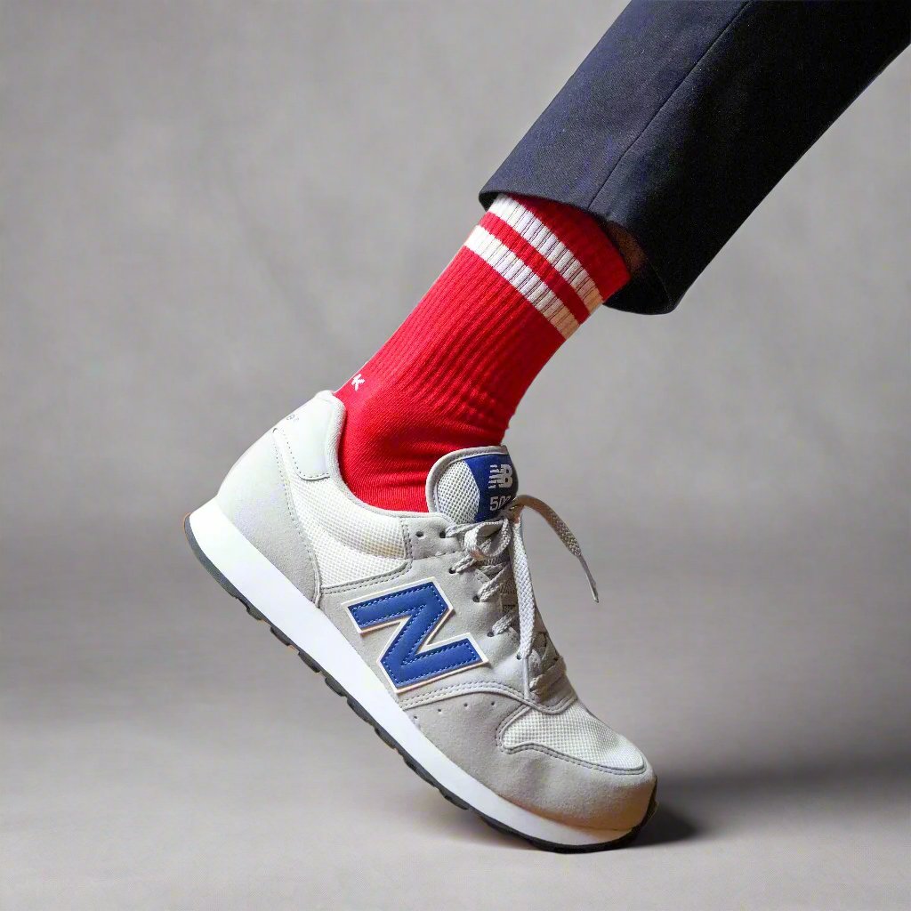 Organic Cotton Tennis Socks - Red and White