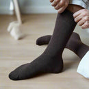 Chaussettes En Laine Mérinos Unies - Marron