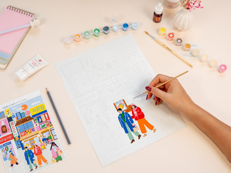 Coffret Peinture Au Numéro - Petit Pinceau - Winter In Seoul Erborian
