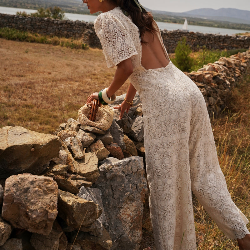 Capricci Macramé Ivory Jumpsuit