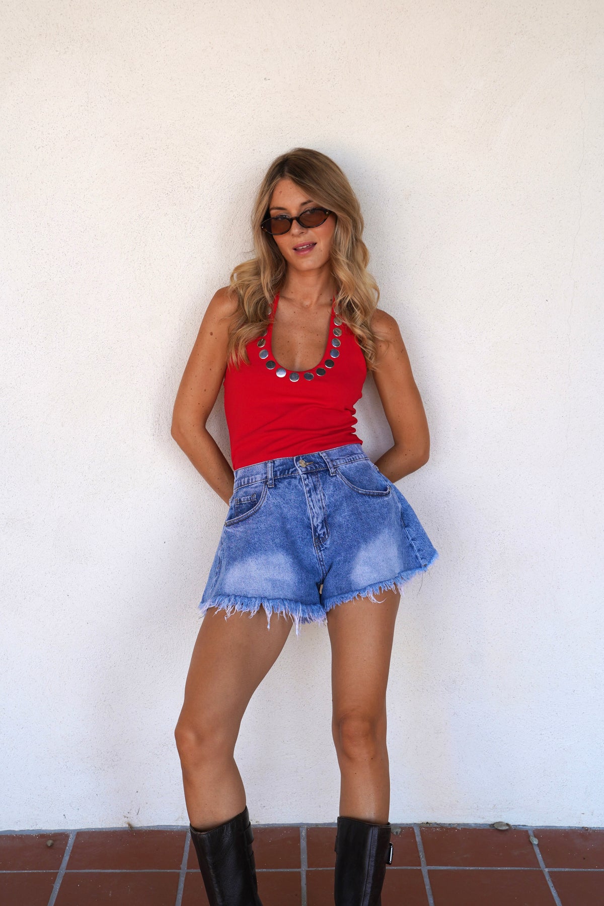 Top Roxanne rojo