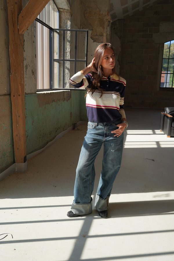 Jeansy z mankietem Raw Denim