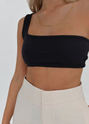 Débardeur One Shoulder Ribbed - Black