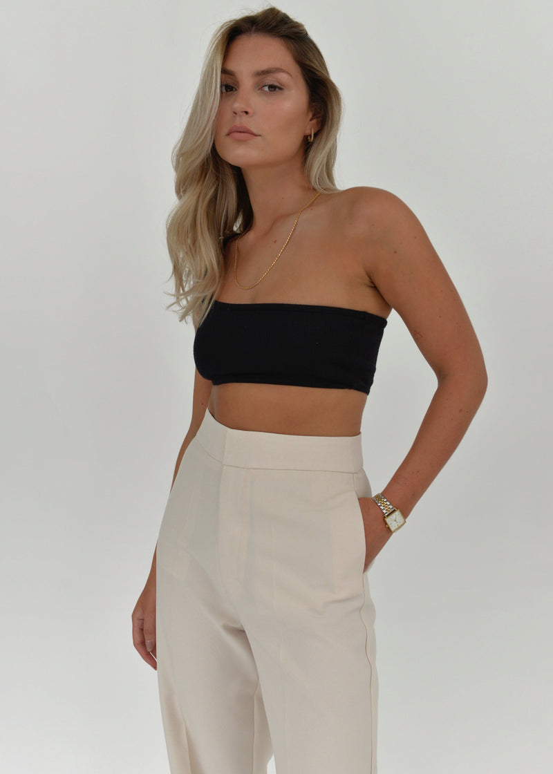 Débardeur One Shoulder Ribbed - Black