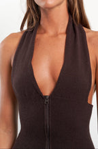 Top Flor Marron