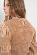 Leandra Camel Short Dress