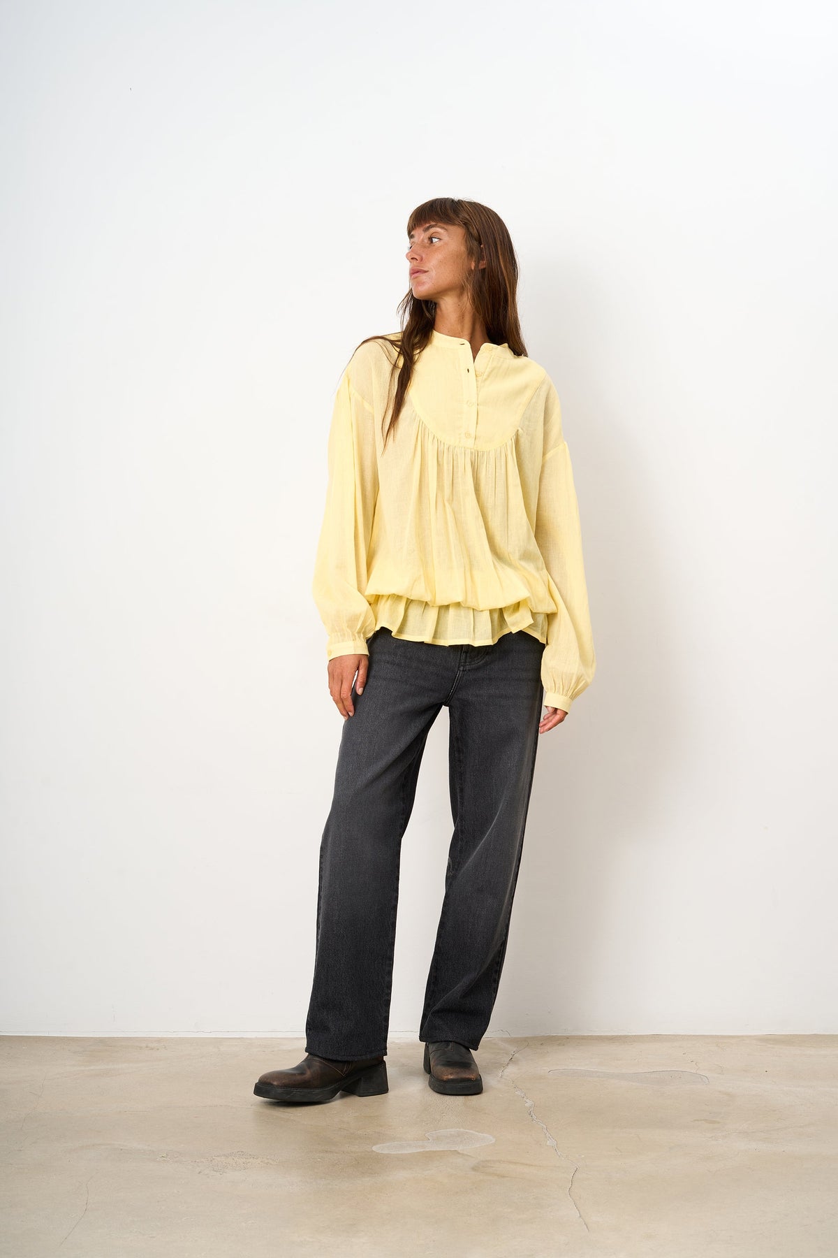 Mini Robe/Chemise Puff Yellow