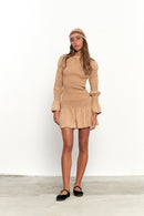 Leandra Camel Short Dress