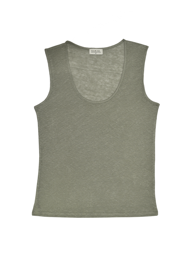 Top Linen Tank - Green