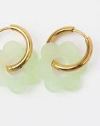 Boucles D'Oreilles Baby Fleurette - Vert Amande