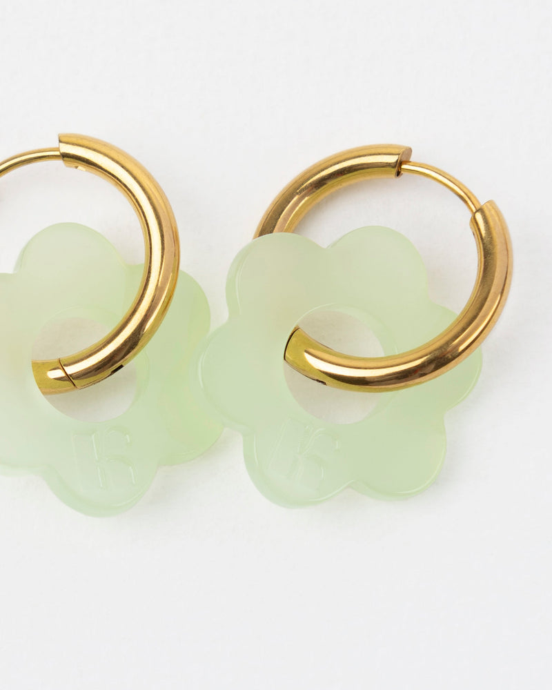Pendientes Baby Fleurette - Verde Almendra