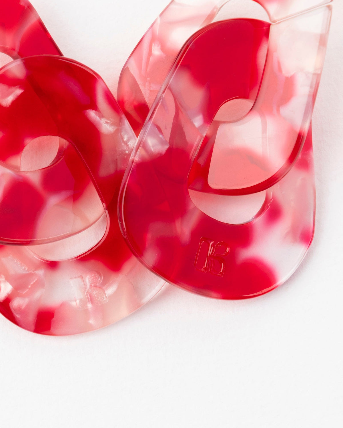 Boucles D'Oreilles Maillon - Rouge