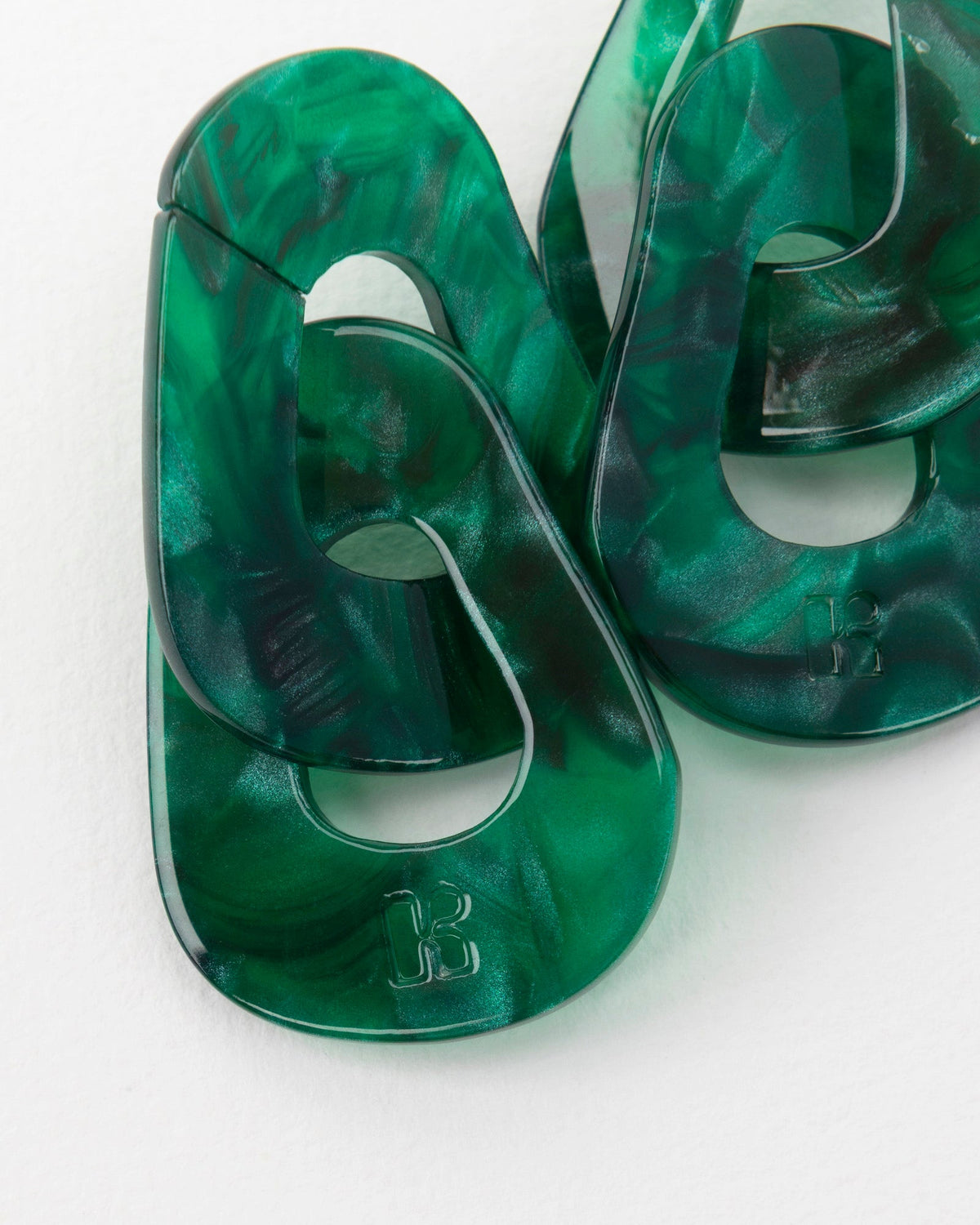 Boucles D'Oreilles Maillon - Vert