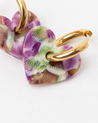 Boucles D'Oreilles Lova Lova - Magenta Et Vert