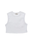 Top Kurt High-Neck Cropped Tank - White