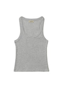Top Jimmy Scoop-Neck Ribbed Tank - Grey