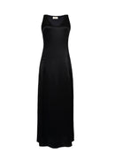 Robe Elena Long Satin - Black