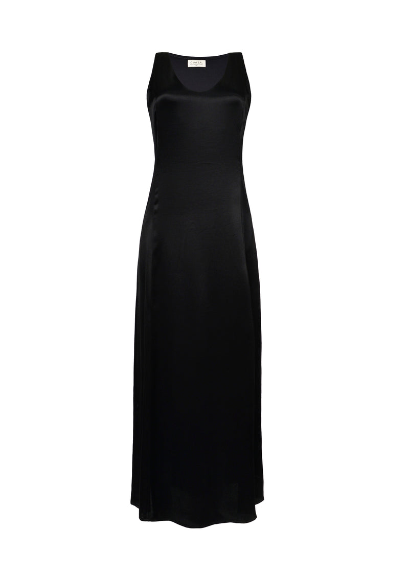 Robe Elena Long Satin - Black
