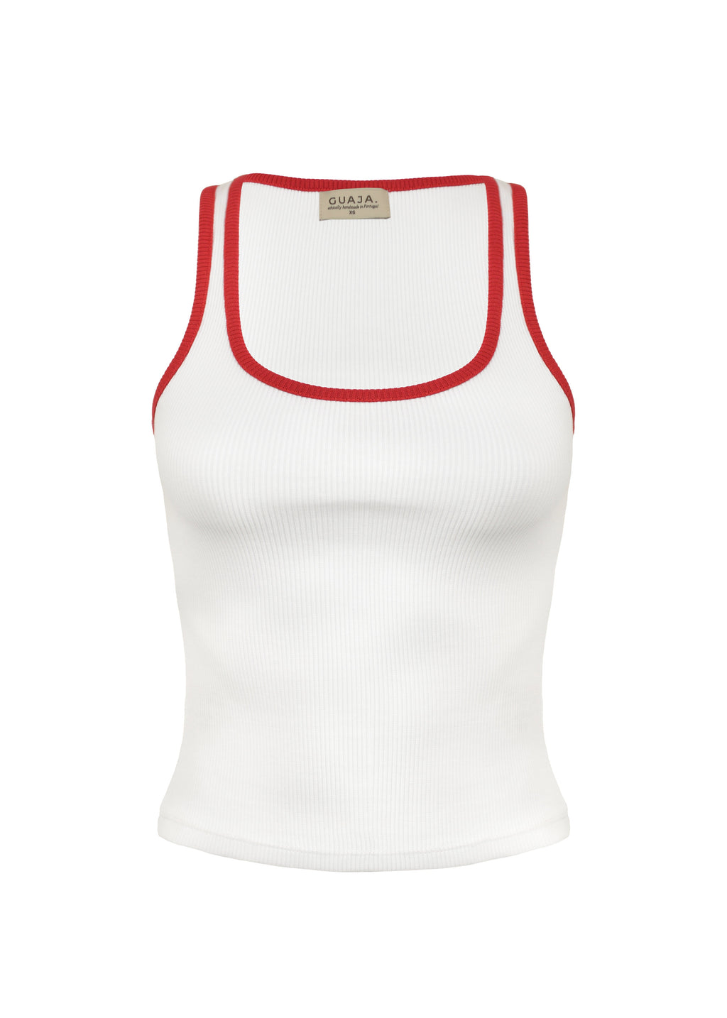 Jimmy Contrast Tank Top - White And Red