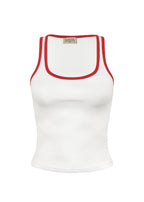 Jimmy Contrast Tank Top - White And Red