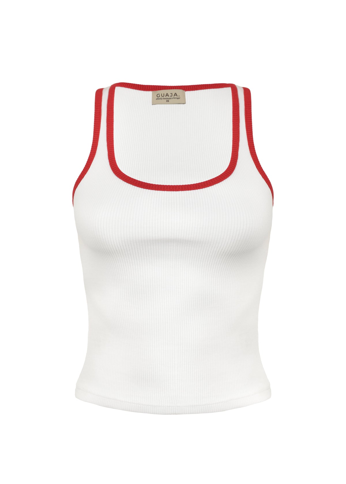 Jimmy Contrast Tank Top - White And Red