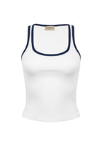 Jimmy Contrast Tank Top - White And Blue
