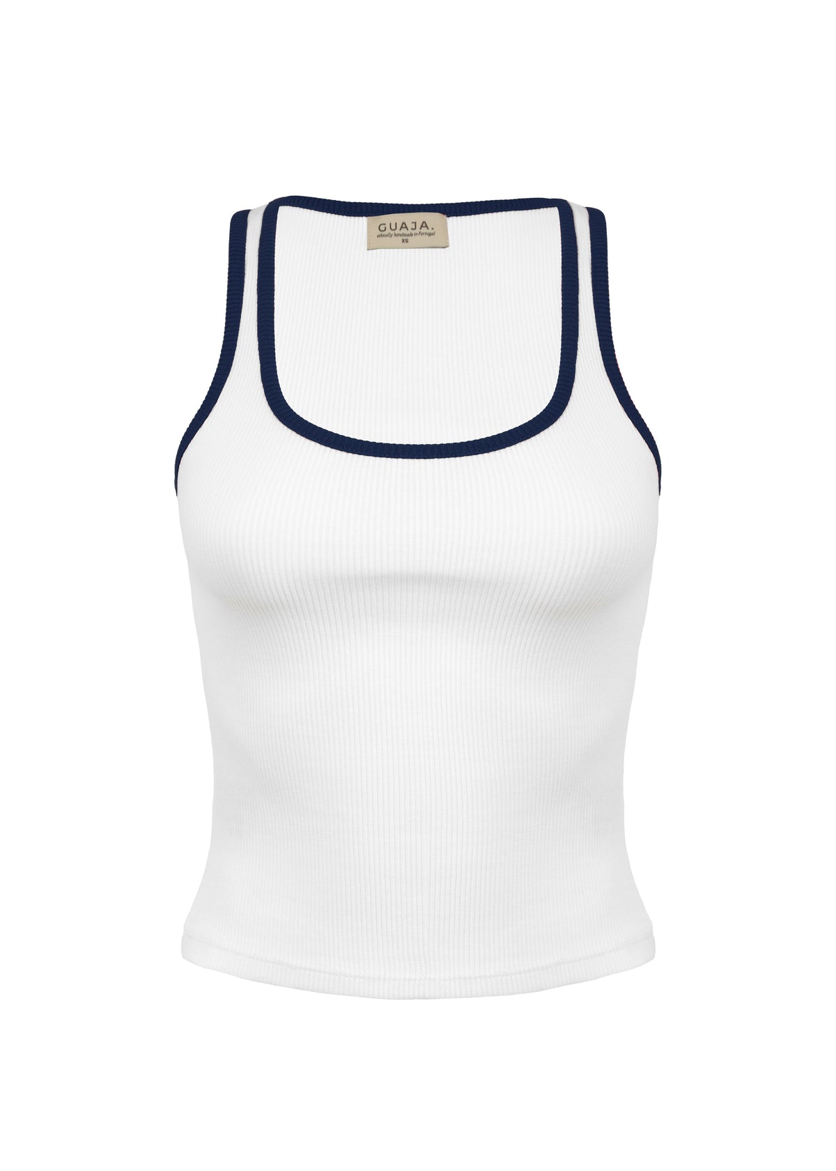 Jimmy Contrast Tank Top - White And Blue
