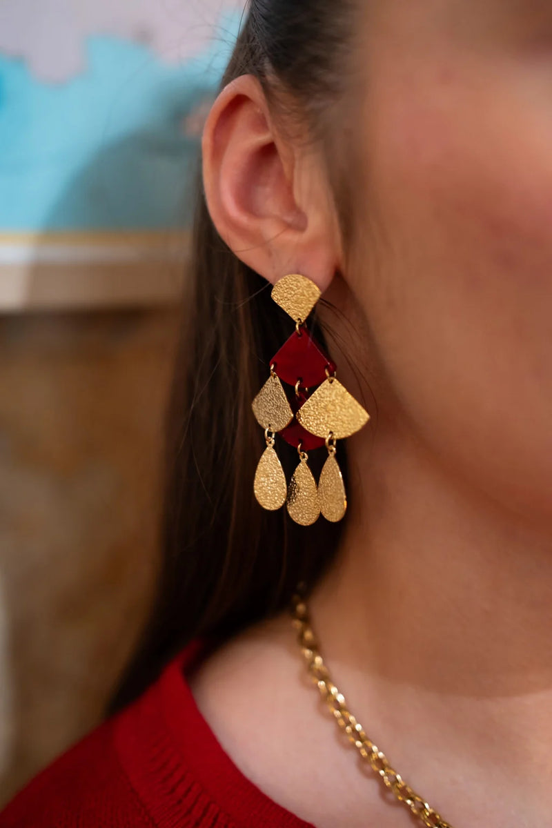 Boucles D'Oreilles Soho Rouges