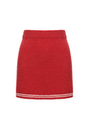 Mini-Jupe En Maille Bouclette - Cerise