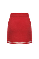 Mini-Jupe En Maille Bouclette - Cerise