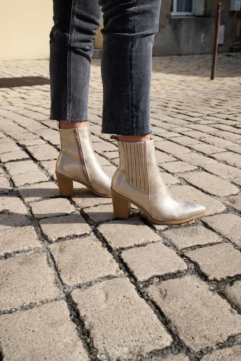 Bottines Paris Dorées