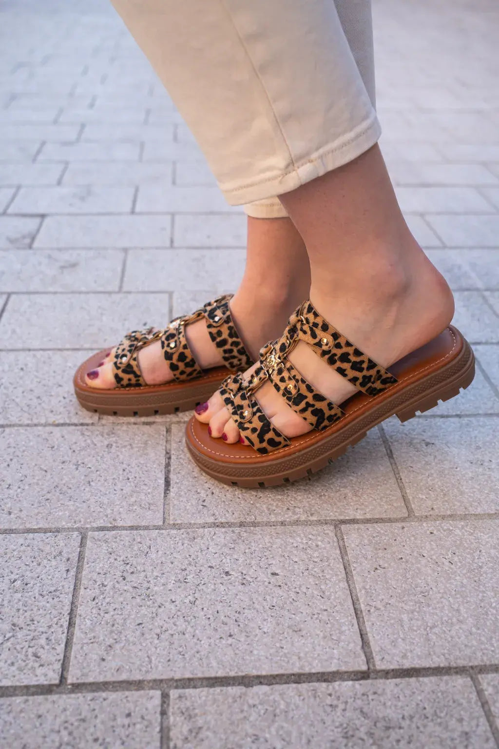 Mules Soleil Léopard