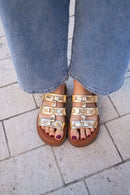 Mules Soleil Dorées
