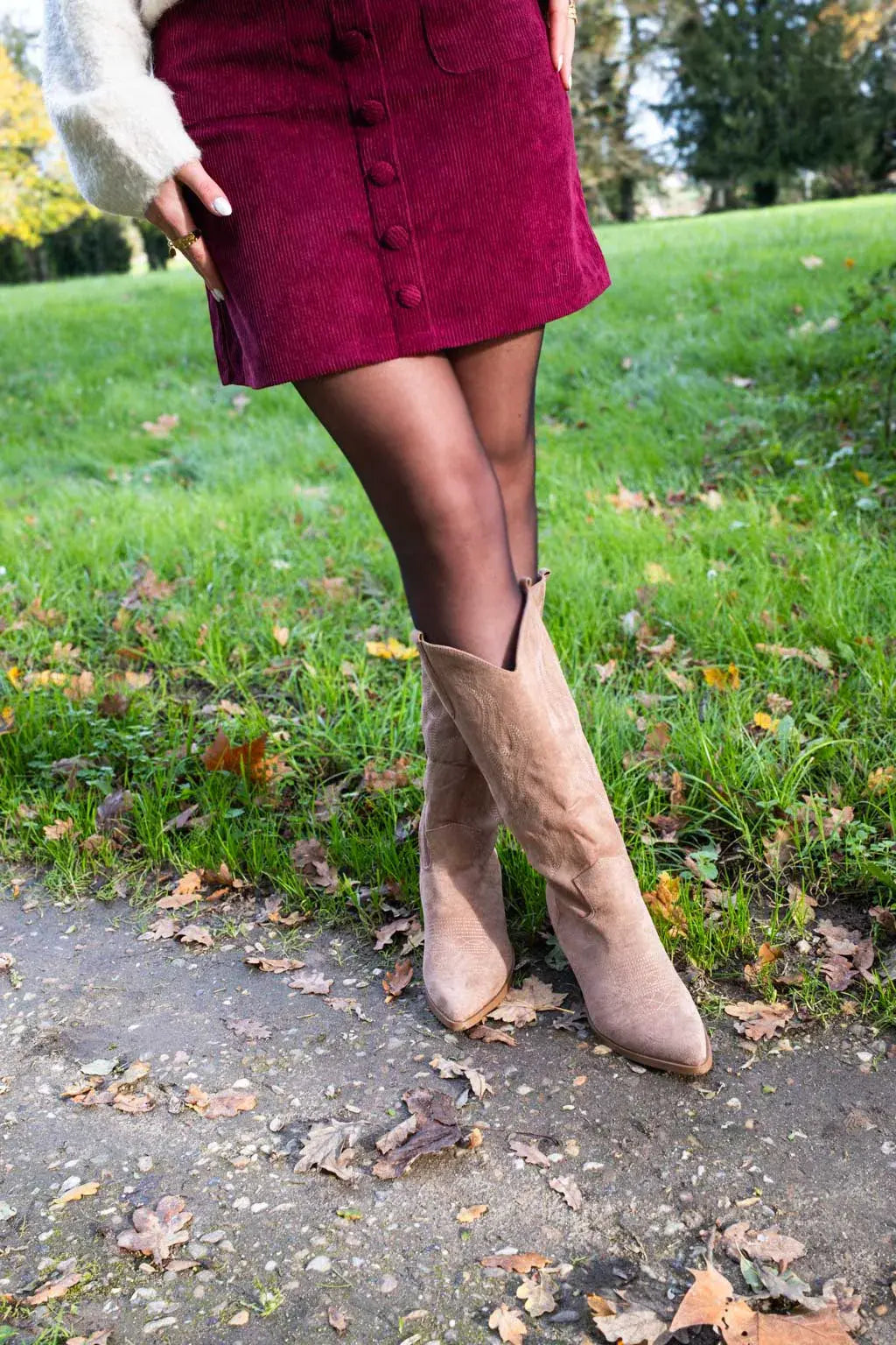 Vanina Taupe cowboy boots