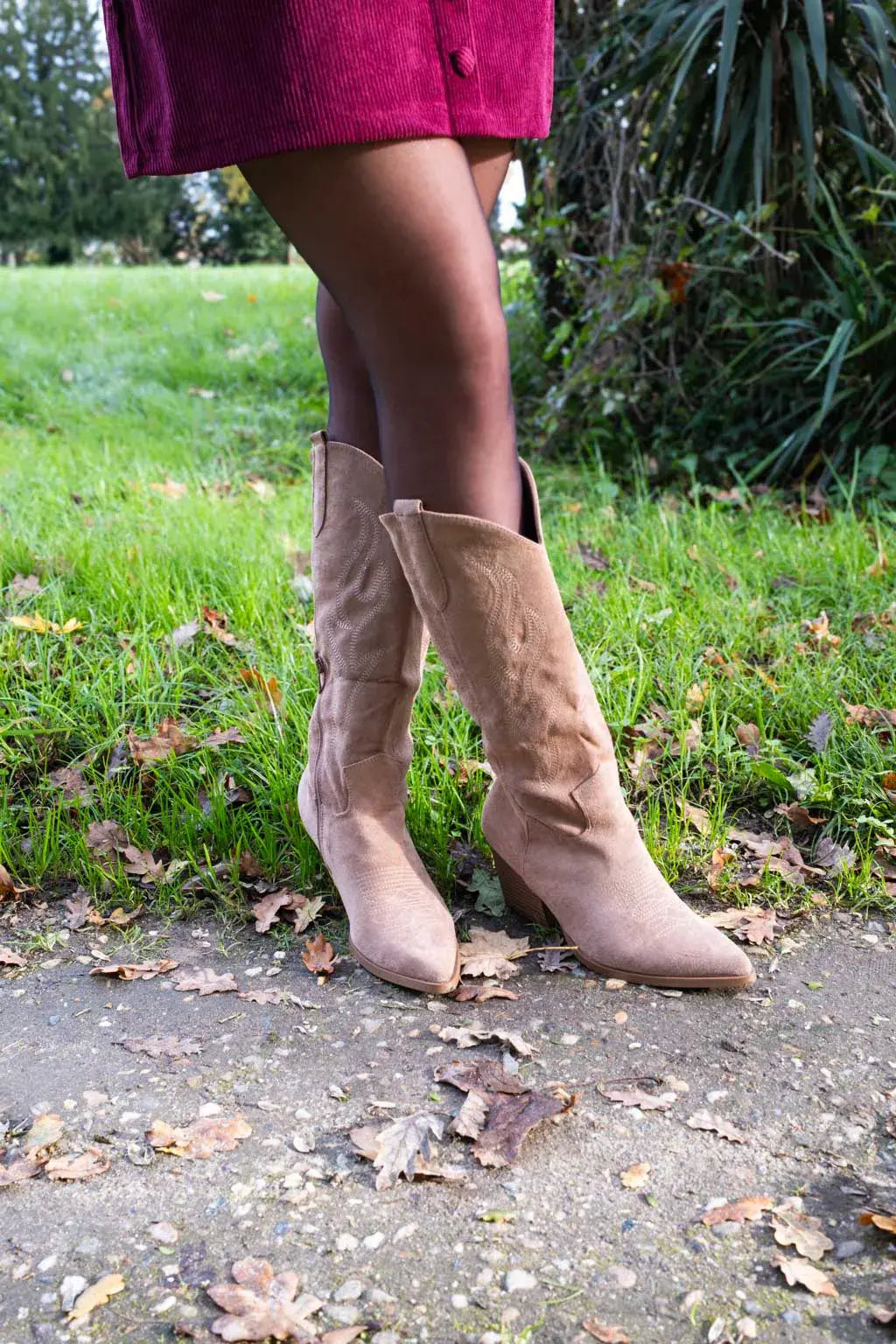 Vanina Taupe cowboy boots